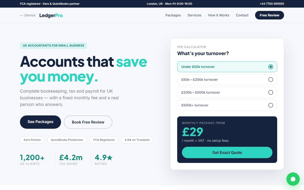 LedgerPro accounting demo