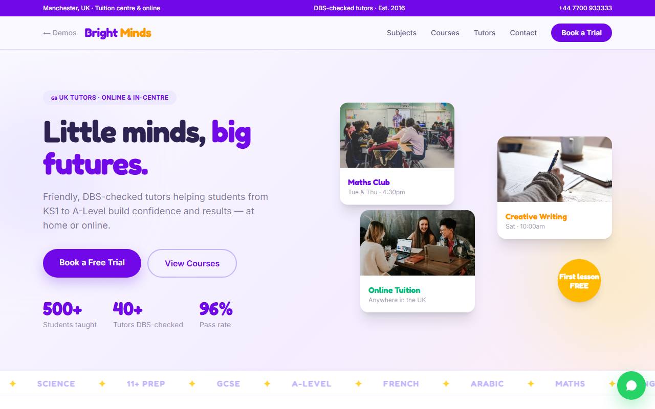 Bright Minds Academy demo